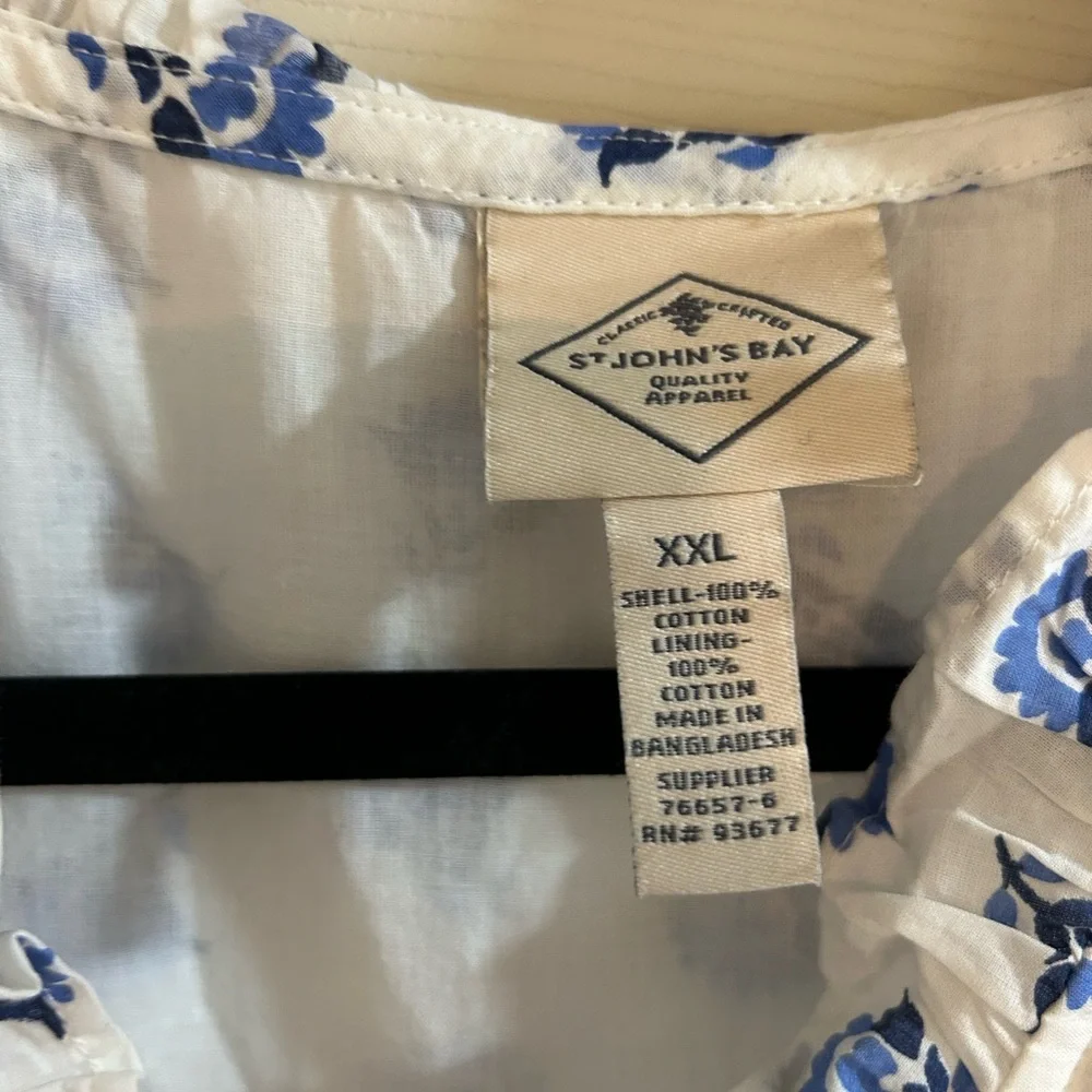 St. John's Bay Floral Blue and White Dress - Picture 3 of 3